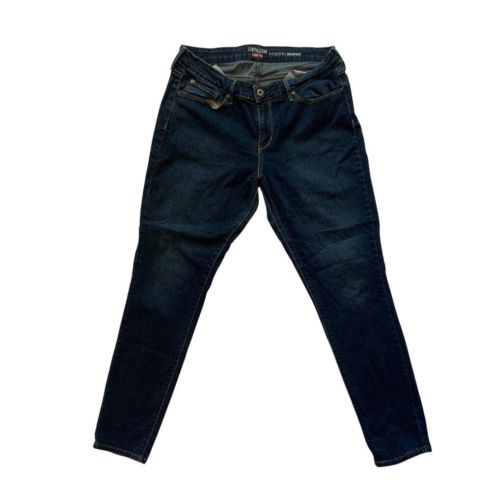 Denizen Levi's Womens Sz 14 Long Modern Skinny Dark Blue Stretch Denim Jeans